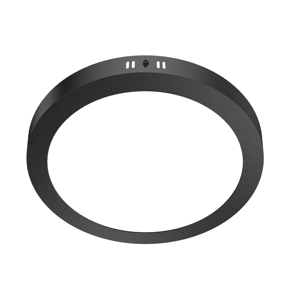 Plafon sobrep.24w circular negro frio